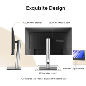 ASUS ProArt Display PA278QGV Gen2  27" IPS QHD 120Hz Professional Monitor – 95% DCI-P3, 100% sRGB, Color Accuracy ΔE < 2, Calman Verified, HDR-10, Light Sync, Ergonomic Stand