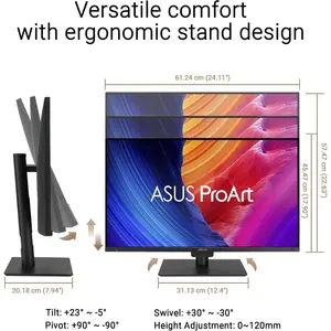 ASUS ProArt Display PA27UCGE 27-inch, 4K UHD IPS 160Hz 600 Nits Professional Monitor – 98% DCI-P3, Delta E<1 color accuracy, 160Hz, Built-in Motorized Colorimeter, HDR-10, HLG, Auto KVM, LuxPixel™ AGLR, Light Sync