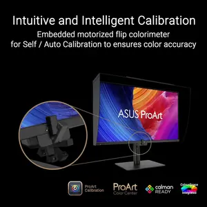 ASUS ProArt Display PA32UCE 32-inch 4K IPS Professional Monitor – 600 nits, 98% DCI-P3, Delta E<1 Color Accuracy, Built-in Motorized Colorimeter, HDR-10, HLG, Auto KVM, LuxPixel™ AGLR, Light Sync, USB-C® PD 96W, Ergonomic Stand
