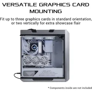 ASUS ROG Strix Helios GX601 RGB E-ATX Mid-Tower Gaming PC Case, 4x140mm Pre-Installed Fans - White Edition