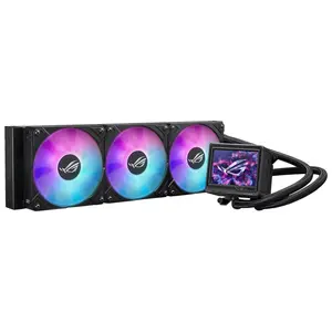 ASUS ROG Ryujin III ARGB Extreme 360mm Liquid CPU Cooler | 360mm Aluminium Radiator, Asetek Gen8 V2 Pump, Magnetic ARGB Fans, 3.5" 640x480 LCD, VRM Fan - Black