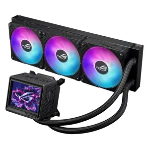 ASUS ROG Ryujin III ARGB Extreme 360mm Liquid CPU Cooler | 360mm Aluminium Radiator, Asetek Gen8 V2 Pump, Magnetic ARGB Fans, 3.5" 640x480 LCD, VRM Fan - Black
