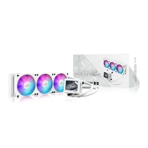 ASUS ROG Ryujin III ARGB Extreme 360mm White Edition Liquid CPU Cooler | 360mm Aluminium Radiator, Asetek Gen8 V2 Pump, Magnetic ARGB Fans, 3.5" 640x480 LCD, VRM Fan - White