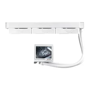ASUS ROG Ryujin III ARGB Extreme 360mm White Edition Liquid CPU Cooler | 360mm Aluminium Radiator, Asetek Gen8 V2 Pump, Magnetic ARGB Fans, 3.5" 640x480 LCD, VRM Fan - White
