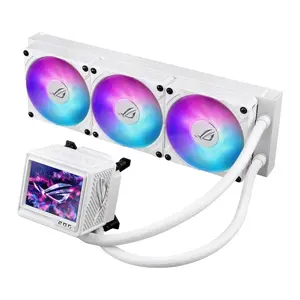 ASUS ROG Ryujin III ARGB Extreme 360mm White Edition Liquid CPU Cooler | 360mm Aluminium Radiator, Asetek Gen8 V2 Pump, Magnetic ARGB Fans, 3.5" 640x480 LCD, VRM Fan - White