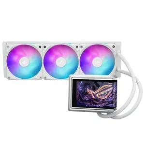 ASUS ROG Ryuo IV ARGB 360mm Gaming Liquid CPU Cooler | 360mm Aluminum Radiator, Curved 6.67" AMOLED Display, Asetek Gen8 V2 Pump, Daisy-Chained ARGB Fans - White