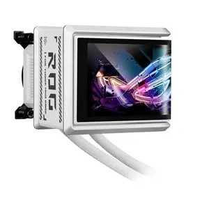 ASUS ROG Ryuo IV ARGB 360mm Gaming Liquid CPU Cooler | 360mm Aluminum Radiator, Curved 6.67" AMOLED Display, Asetek Gen8 V2 Pump, Daisy-Chained ARGB Fans - White