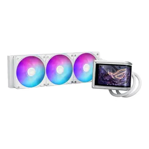 ASUS ROG Ryuo IV ARGB 360mm Gaming Liquid CPU Cooler | 360mm Aluminum Radiator, Curved 6.67" AMOLED Display, Asetek Gen8 V2 Pump, Daisy-Chained ARGB Fans - White
