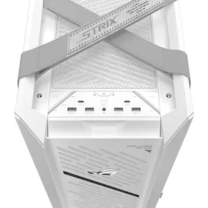 ASUS ROG Strix Helios II GX601S E-ATX Gaming PC Case, Dual Tempered Glass Side Panels, 4x 140mm PWM Fans Pre-Installed - White Edition