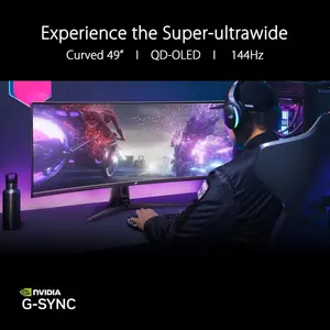 ASUS ROG Swift OLED PG49WCD 49" 5K 144Hz QD-OLED Gaming Monitor ― 0.03 ms, G-SYNC® Compatible, 1000 Nits Peak Brightness, 99% DCI-P3 Gamut