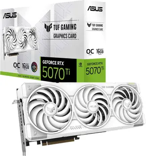 ASUS TUF Gaming GeForce RTX 5070 Ti 16GB GDDR7 White OC Edition Gaming Graphics Card, PCIe® 5.0, HDMI®/DP 2.1, 3.125-Slot, Military-Grade Components, Protective PCB Coating, Axial-tech Fans
