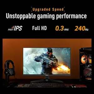 ASUS TUF Gaming VG259QM5A Gaming Monitor – 24.5" FHD Fast IPS Panel, 240Hz Refresh Rate, 0.3ms Response Time, ELMB SYNC, G-SYNC® & AMD FreeSync™ Premium Compatible, 99% sRGB - Black