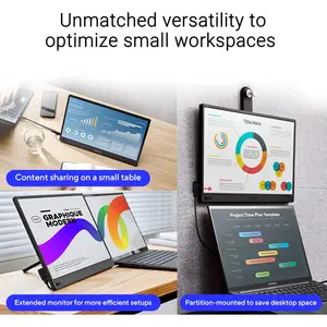 ASUS ZenScreen MB169CK 15.6" FHD IPS Portable USB Monitor - Dual USB Type-C, Flicker Free, Blue Light Filter, Anti-glare Surface, 360° Kickstand