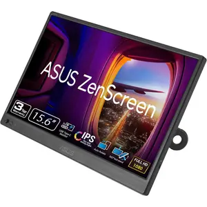 ASUS ZenScreen MB169CK 15.6" FHD IPS Portable USB Monitor - Dual USB Type-C, Flicker Free, Blue Light Filter, Anti-glare Surface, 360° Kickstand