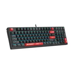 Bloody AT98 Mechanical Gaming Keyboard - Alpha Optical Switch - eXact Reset System - 7 RGB Backlit Effects - Stealth Quiet Typing - Bloody Red