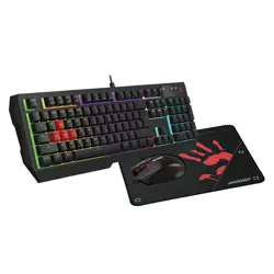 Bloody B1700 NEON Gaming Desktop Keyboard, Mouse & MousePad Combo - Black