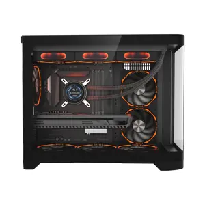 1st Player UView UV6 Fish Tank Micro-ATX PC Gaming Case  – Black
