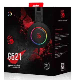Bloody G521 Virtual 7.1 Surround Sound RGB Gaming Headset - Black