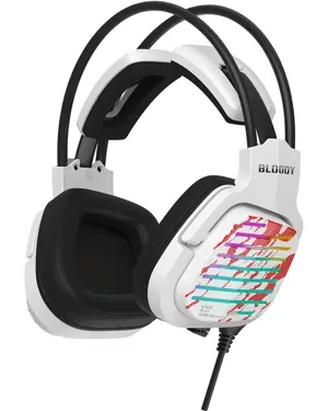 Bloody G565 Virtual 7.1 Surround Sound RGB Gaming Headset - Energy White