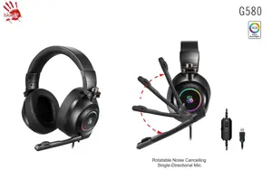 Bloody G580 Virtual 7.1 Surround Sound RGB Gaming Headphone - Black