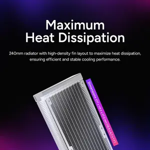 Cooler Master MasterLiquid Core II 240 AIO Liquid CPU Cooler, Infinity Mirror ARGB, Dual-Chamber Pump, 2x Low-Noise ARGB PWM Fans - White