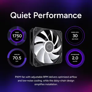 Cooler Master MasterLiquid Core II 360 AIO Liquid CPU Cooler, Infinity Mirror ARGB, Dual-Chamber Pump, 2x Low-Noise ARGB PWM Fans - Black