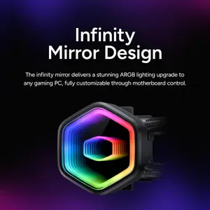 Cooler Master MasterLiquid Core II 360 AIO Liquid CPU Cooler, Infinity Mirror ARGB, Dual-Chamber Pump, 2x Low-Noise ARGB PWM Fans - Black