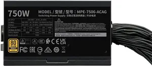 Cooler Master MWE Gold 750W V3 ATX 3.1 Non-Modular Power Supply