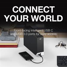Seagate One Touch Hub 16TB Desktop External Drive with Built-In Hub (Black)