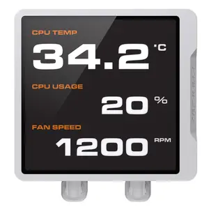 Cougar Poseidon Vistek Pro ARGB CPU Liquid Cooler, 3.95" 720x720 IPS TFT LCD Screen, Unity Single-Frame PWM Fans, Up to 2500 RPM Fan Speed - White