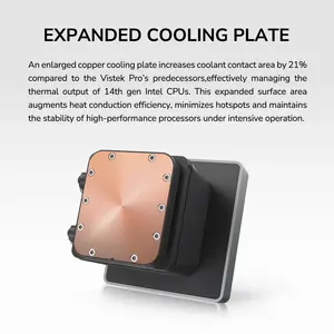 Cougar Poseidon Vistek Pro ARGB CPU Liquid Cooler, 3.95" 720x720 IPS TFT LCD Screen, Unity Single-Frame PWM Fans, Up to 2500 RPM Fan Speed - White