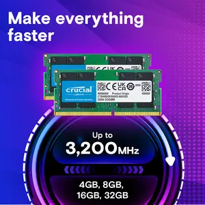 Crucial 16GB DDR4-3200 CL22 SODIMM Laptop Memory