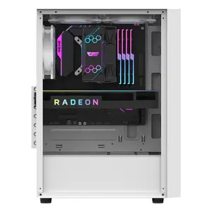 DarkFlash A290 ATX Gaming PC Case, 3x ARGB Fans Included - White