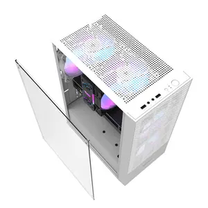 DarkFlash A290 ATX Gaming PC Case, 3x ARGB Fans Included - White