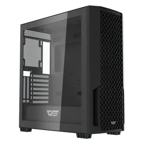 DarkFlash DF2100 Tempered Glass E-ATX Gaming PC Case, 4x ARGB Fans Included – Black