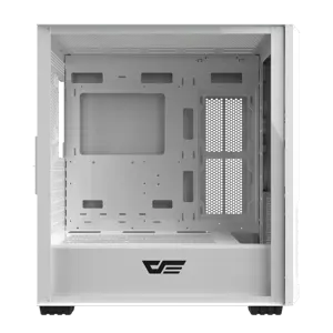 DarkFlash DF2100 Tempered Glass E-ATX Gaming PC Case, 4x ARGB Fans Included – White