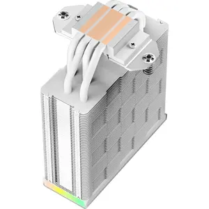 DeepCool AK400 Digital WH CPU Air Cooler, Real-Time Status Screen, FDB Bearing Fan, 120mm Fan, Upto 1850 RPM - White