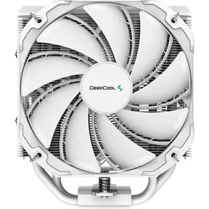 DeepCool AS500 PLUS Single Tower CPU Cooler, 5 Heat Pipe Design, 2x 140mm TF140S PWM Fans, 500~1200 RPM Speed, ARGB LED - White