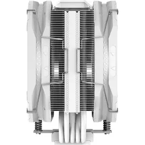 DeepCool AS500 PLUS Single Tower CPU Cooler, 5 Heat Pipe Design, 2x 140mm TF140S PWM Fans, 500~1200 RPM Speed, ARGB LED - White