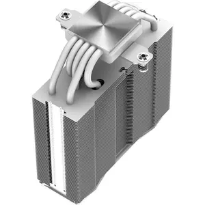 DeepCool AS500 PLUS Single Tower CPU Cooler, 5 Heat Pipe Design, 2x 140mm TF140S PWM Fans, 500~1200 RPM Speed, ARGB LED - White