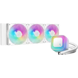 DeepCool LE360 WH V2 360mm ARGB AIO Liquid Cooler, Hydro Bearing, 2100 RPM Fan Speed - White