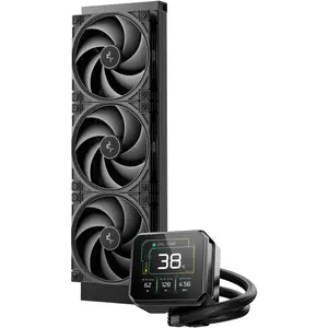 DeepCool SPARTACUS 360 AIO Liquid CPU Cooler, 3.4" 480x480 LCD Display, 6th Gen Pump, ARGB Silent Ring Fans - Black