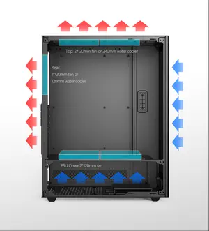 Ease EC120 Mesh & Tempered Glass Mid Tower ATX Case, 3 ARGB Fans Pre-Installed