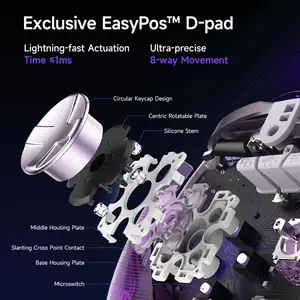 EasySMX D10 Multiplatform Gaming Controller | with TMR sticks, Trigger Lock and Charging Dock - Farout Purple