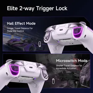 EasySMX D10 Multiplatform Gaming Controller | with TMR sticks, Trigger Lock and Charging Dock - Farout Purple