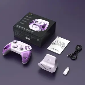 EasySMX D10 Multiplatform Gaming Controller | with TMR sticks, Trigger Lock and Charging Dock - Farout Purple