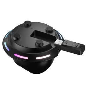 EasySMX D15 Dune 8K Wireless PC Gaming Controller, 8000Hz Polling Rate, 1.3 Inch LCD Screen, TMR Joysticks, RGB, with Magnetic Charging Dock - Gold