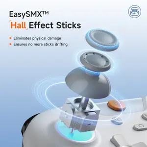 EasySMX X05 Wireless Gaming Controller | Hall Effect, RGB Lights and Turbo, Anti-Drift Controller, Comes with Extra Thumb Grips