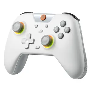 EasySMX X05 Wireless Gaming Controller | Hall Effect, RGB Lights and Turbo, Anti-Drift Controller, Comes with Extra Thumb Grips - White