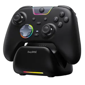 EasySMX X05 Pro Wireless Gaming Controller with Charging Dock | Hall Effect Joysticks, Ultra-Quiet Buttons, 2-Stage Triggers, 1000Hz Polling, Programmable - Black